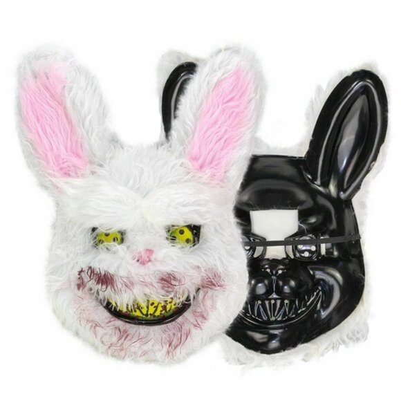 NEW~C-R-E-E-P-Y Bloody Fuzzy Rabbit Halloween Mask~Last One~Unisex - Picture 4 of 4